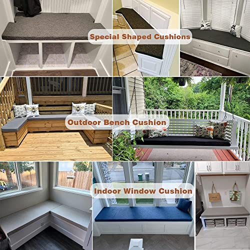 Custom Bench Cushions for Indoor Furniture, Personalized Size Non-Slip Bench Pads,75D Thickened Foam Furniture Seat Cushion for Indoor Bay Window,Sofa Renovation,Outdoor Garden Patio Cushion
