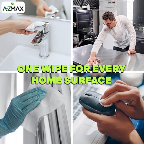 A-Z Max Multi Purpose Cleaning Wipes, Multi Surface Home Cleaner Wipes for Home, 7 x 7 Inch Thick Durable Streak Free Cloths, 156 Count - size: 1 Count (Pack of 156)