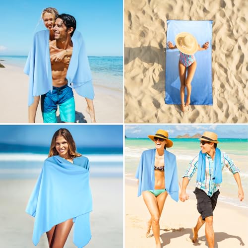 Beach Towel XL Size Microfiber Quick Dry Swimming Pool Camping Travel Body Yoga Mat Towels (Blue, 1 Pack XL) - color: Blue, size: 1 Pack XL