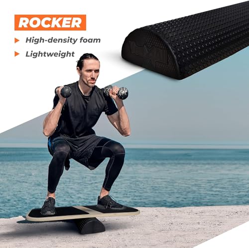 Yes4All Balance Board Sports Trainer, Surf Trainer Board With Adjustable Stoppers, Improve Core Strength and Balance Control - color: I. 3in1 Balance Board Training System