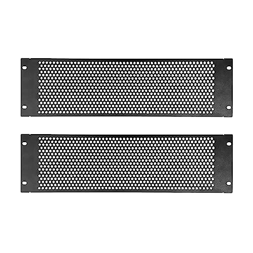 RIVECO 3U Vented Blank Panels for Rack & Cabinets Front Cover Panel 19-Inch Server & Network Rack Mount 2PCS Black - size: 3U