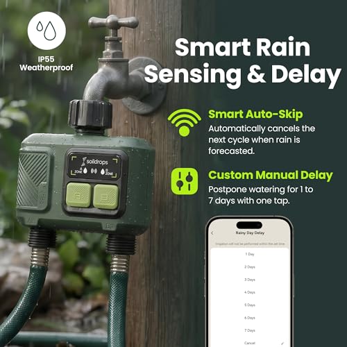 WiFi Water Timer, Hose Timer 984ft Long Range RF with Gateway, App Control, 8-Month Battery, Weather Delay, 3/4" Smart Irrigation Controller - style: 2-Zone