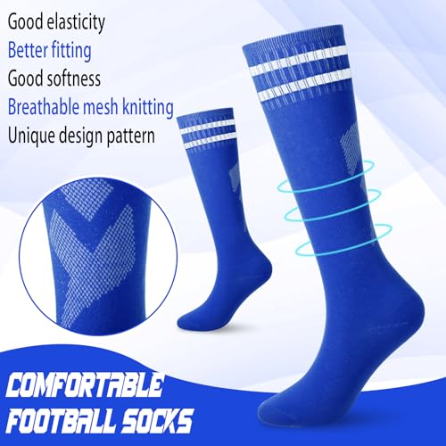 Soccer Shin Guards and Socks Kids Youth Lightweight Soccers Pads Defender with Ankle Protection Ski Shin Guards Football Equipment for Age 4-14 Toddler Boy Girl - color: Blue, size: Small