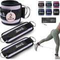 BAGAIL Ankle Straps for Cable Machines (2 Pack), Double D-Ring Ankle Cuffs with Extra Thick Padding, Adjustable Fit for Women & Men Glute Kickbacks, Hip Abductors & Leg Curls, Includes Mesh Bag - color: Lilac