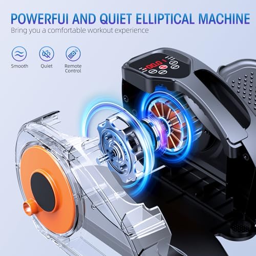 GUGTTR Under Desk Elliptical Machine, Electric Seated Pedal Exerciser, Leg Exerciser for Seniors Fully Assembled with 12-Speeds & Remote Control, Portable Quiet Elliptical Machine for Home Office