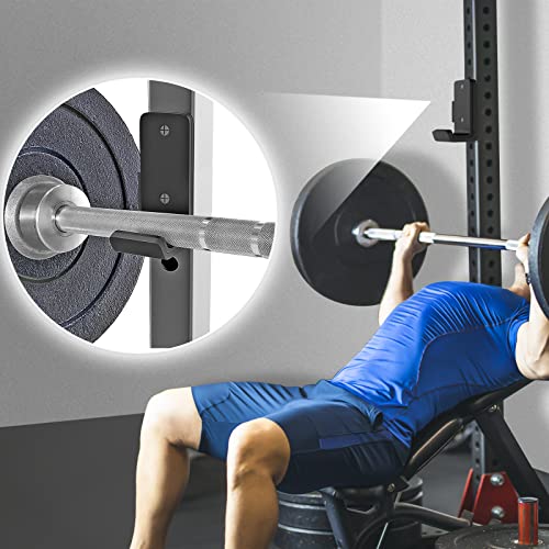 SELEWARE Solid Steel J Hooks for 2" x 2" or 3" x 3" Tube Power Cage with 1" 1/2" or 5/8" Hole Squat Rack Attachment, J-Hook Barbell Holder for Power Rack, Set of 2 - color: For 1" Hole of 2x2 inch Rack