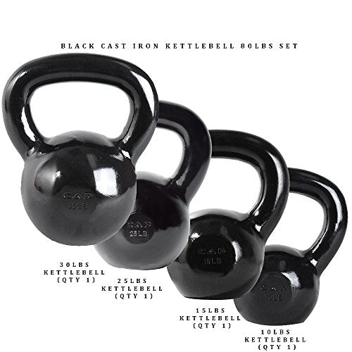CAP Barbell Black Enamel Coated - Singles and Sets, Multiple Weight Choices - size: 80 pounds set