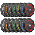 2" Bumper Plates Set Olympic Weight Plates for Barbell Strength Training | Papababe 2Inch Weights Plates Set, Floor Protective Plates, 20-600lbs Rubber Bumper Plates for Weightlifting, Bench Press - size: 410 LB SET (PAIR OF 10, 15, 20, 25, 35, 45, 55 LB)