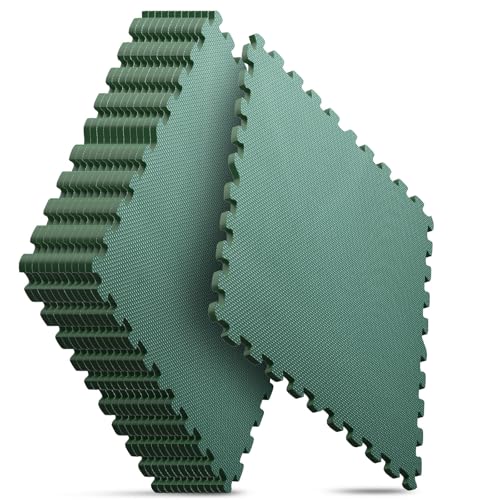 12 Pack 48 sqft Home Gym Mat, Puzzle Exercise Mat, EVA Interlocking Foam Floor Tiles for Home Workout Equipment and Kids' Play Areas - Blue, 24 in x 24 in x ½ in - (Green, 12 Pack (48 SQ FT)) - color: Green, size: 12 Pack (48 SF)
