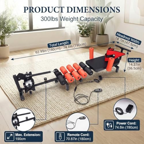 Spinal Decompression Machine Decompression Table for Back Pain Relief | Motorized Spine Decompression Device, spinal stretching device for sciatica and herniated disc relief, posture improvement