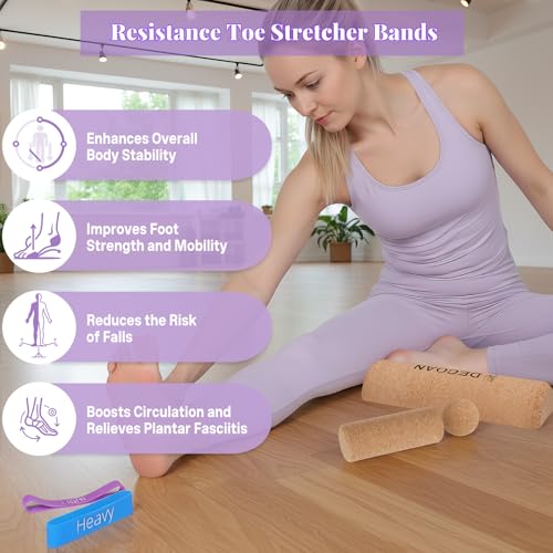 Cork Balance Board with Resistance Bands, 4-in-1 Foot Strengthener & Ankle Stability Trainer, Non-Slip Foot Training Kit with Massage Roller & Ball for Home Workouts, Yoga, Runners, Office Breaks, Travel, Physical Therapy & Fitness Enthusiasts