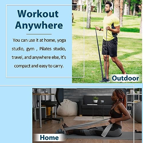 Resistance Bands for Physical Therapy, Bands for Working Out, Latex Free Elastic and Exercise Bands Set for Stretching, Suitable for Rehab, Yoga, Pilates, Gym, Home Exercise - color: Gradient Gray 10-115lbs