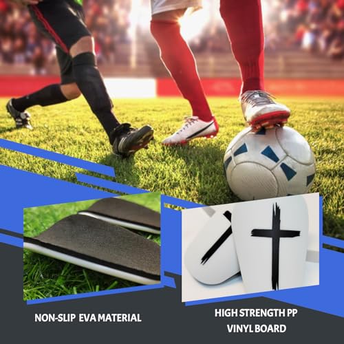 TOMIYO Mini Shin Guards Soccer,Small Extra Small Protective Equipment Pads | Small Tiny ShinGuards Kids Ages 4-6 Calf Protective Gear Fixed Straps and Socks, Light Soft EVA Reduce Impact for Player - color: White Base Cross, size: Small