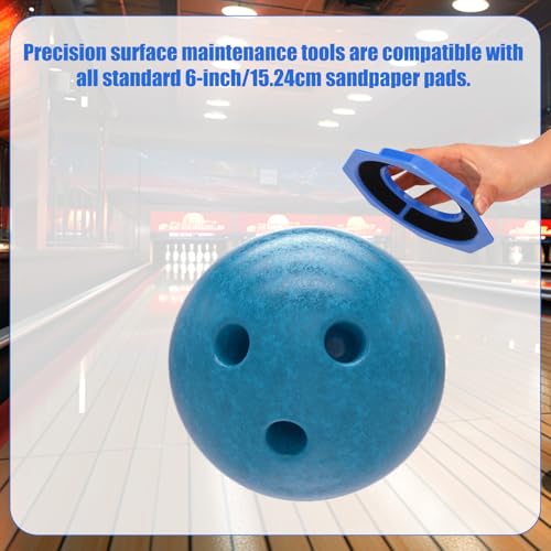 2pcs Universal Bowling Ball Sanding Pad Holder, Bowling Abrasive Pad Holder Precision Surface Maintenance Tool for Consistent Ball Reaction & Performance (Blue)