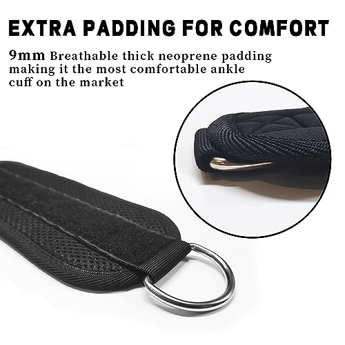 Fitness Ankle Straps for Cable Machines, 2 Pack Comfortable Adjustable Padded Ankle Wrist Cuffs, Kickback Glute Workouts for Men Women, D-Ring Leg Straps with Neoprene Padding - color: yy-Rose