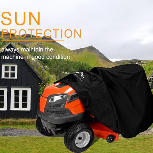 Himal Outdoors Riding Lawn Mower Cover,Heavy Duty 420D to 54" | Waterproof,Tractor Decks up,Windproof Buckles,Velcro Design,Turn Mower Cover,Outdoor Storage