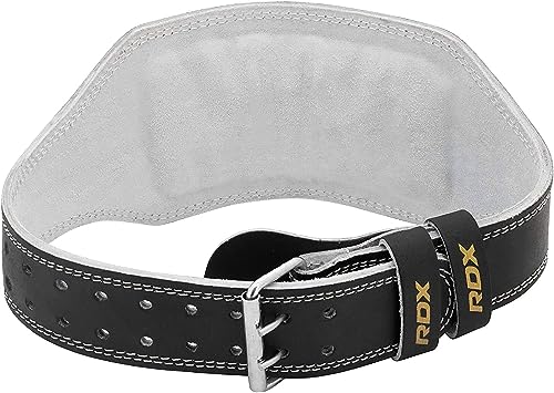 RDX Weight Lifting Belt Gym Exercise Workout, 6 inch Leather Padded Lumbar Back Support Men Women, 10 Adjustable Holes, Powerlifting Bodybuilding Deadlift, Squat Fitness Strength Training Equipment - size: S Fits 19 to 23 Inches