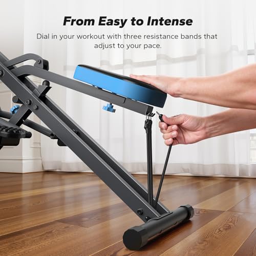 MERACH Upgraded Squat Machine for Women, Smart Row and Deep Squat Trainer with Tablet Stand, Adjustable Resistance & 350LB Weight Capacity, Foldable Home Exercise Equipment, Connect MERACH APP - style: R07 PRO - Grey