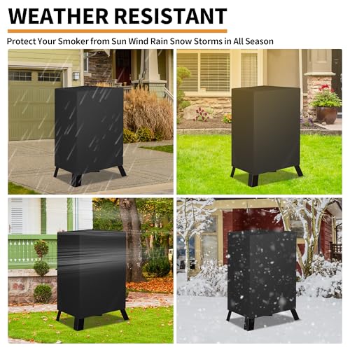 NEXCOVER Electric Smoker Cover 30 Inch - BBQ Grill Cover for Masterbuilt Smokers, Waterproof Barbecue Cover, 18.5" W x 17.5" D x 33" H, Outdoor Vertical Smoker Cover for Cuisinart, Dyna-glo. - size: 30" Vertical Smoker Cover