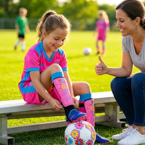 Vizari Blossom Pink/Blue Shinguard - size: Small