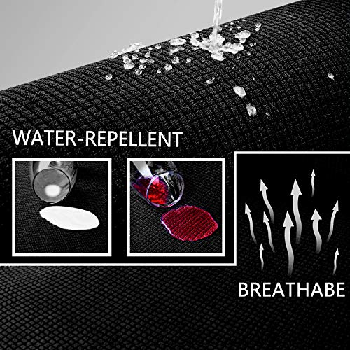 Granbest Premium Water Repellent Wingback Chair Cover 2-Piece High Stretch Jacquard Fabric Wing Back Chair Slipcovers (Wing Chair Cover, Black) - color: Black