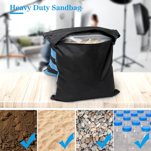 4 Packs Blue Sandbag Weight Bags for Light Stand Photography Video Equipments, Heavy Duty Saddlebags for Backdrop Stand, Photo Tripod, Canopy, Pop up Tent, Umbrella Base, Fishing Chair, Picnic Table - color: Blue