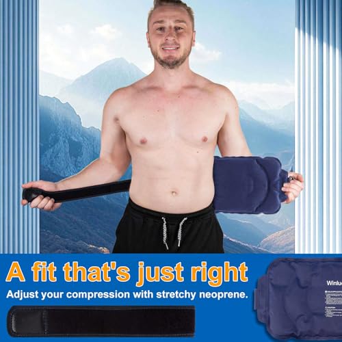 Winluck Ice Pack for Injuries Flexible Reusable Gel Packs for Shoulder Back Elbow Leg Knee Soft Large Cold Compress & Cooling Pad for Pain Relief Sports Injury 16.6 x 9.6 inch - style: 16.6 x 9.6（1 Pack）