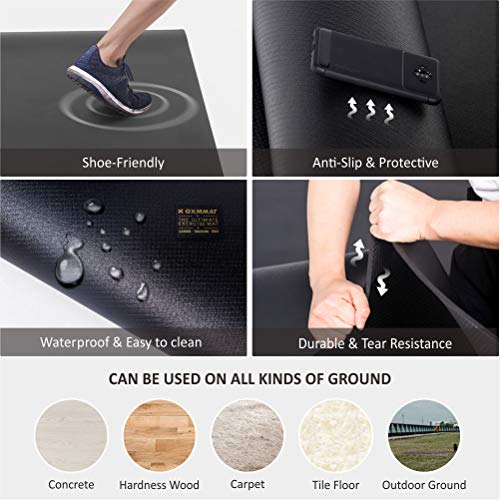 GXMMAT Extra Large Exercise Mat 16'x6'/12'x6'/10'x6'/8'x6'(7mm), Extra Wide Workout Mats for Home Gym Flooring, Non-Slip Thick Durable Cardio Mat for MMA,Plyo,Jump Rope,Weights,Fitness,Shoe-Friendly - color: Black Real, size: 6*8 FT