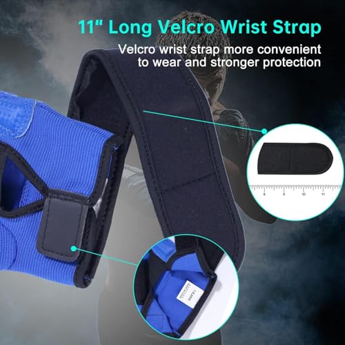 Kickboxing Sparring Gloves TKD Gloves for Men Women Half Finger Boxing Gloves Fighting Gloves Boxing Gloves for Punching Bag Training Gloves for Men Women Black - color: Blue, size: X-Small