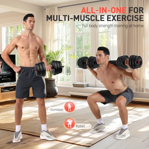 FDS4 Adjustable Dumbbell Set, 20/30/40/60/80 lb Free Weight Set with Connector, 3-in-1 Design for Dumbbell, Barbell, and Weight Plate Training, Home Gym Fitness Equipment for Men and Women - color: 60LB(30LB Pair)