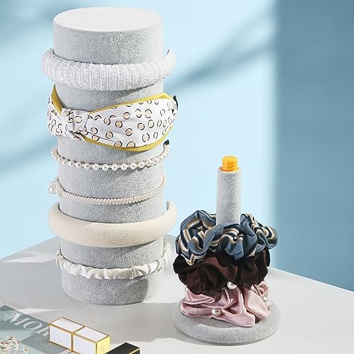 T-Bar Headband Holder Organizer for Selling, Soft Velvet Hairband Stand Display, Hair Hoop Accessories Jewelry Storage for Home Bedroom (Gray Beige Velvet) - color: T-Bar Gray Beige Velvet