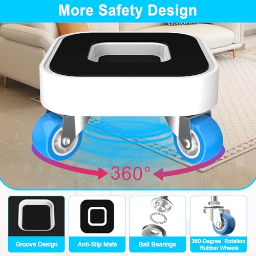 New Upgrade Furniture Movers with Wheels, Furniture Sliders with 360° Rotatable 1.25in Wheels, Furniture Dolly for Moving Heavy Sofa, Bed, Load Capacity Up to 900lb - size: 1.25in wheels without pry bar