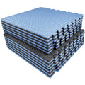 AIRHOP Upgraded 0.79" Extra Thick 48 Sq Ft High-Density Eva Foam Exercise Gym Mats, 12 Pcs Large Interlocking Puzzle Floor Tiles (24"x24") for Home Gym - color: Black/Blue