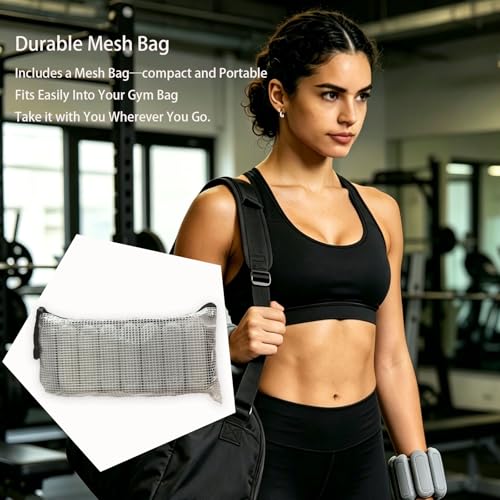 Wrist & Ankle Weights Set for Women (2pcs, 0.5kg Total), Adjustable Silicone Wearable Arm Leg Weighted Bangles, Portable Fitness Weights for Walking, Yoga, Pilates, Dance, Barre & Gym Exercise
