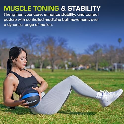 ProsourceFit Weighted Medicine Ball for Full Body Workouts - size: 4 LB