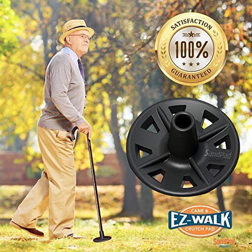 EZ-Walk/SandPad™ LandPad All Terrain Stabilizer Cane Tip by American Ventures Ltd. (Single Pack) - size: Single Pack w/Tape Adapter (Canes Only)