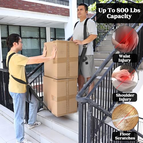 DEYACE Moving Straps 2-Person Lifting Straps for Moving Item up to 800 lbs - color: Z-Black