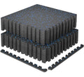 SUPERJARE 0.79'' Extra-Thick Exercise Equipment Mats, 18 Pcs 72 Sq Ft Rubber Top Floor Tiles with High Density EVA Foam, Interlocking Gym Flooring for Home Gym, Workout Mat, Black/Blue - size: 18 Tiles (72 Sq Ft)