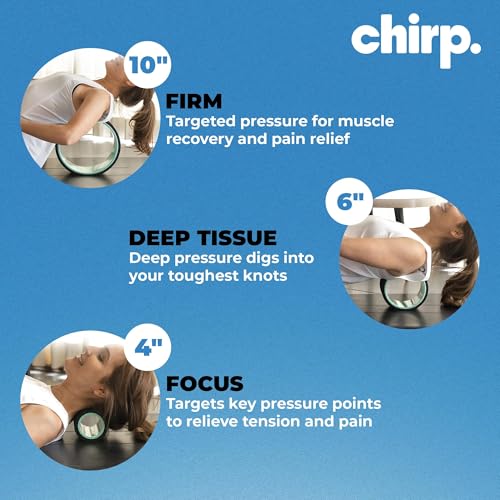 Chirp Wheel+ Foam Roller 3-Pack, Back & Neck Pain Relief, Mint | Back Roller Wheel Set, Foam Roller for Back Pain, Spine Decompression, 4/6/10 in, Neck and Muscle Recovery - size: 3 Pack
