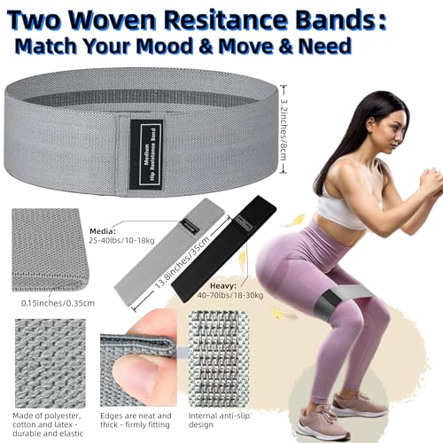 Women Glute Workout Equipment, Hip Thrust Belt for Weights, Booty Bands Exercise Bands Pilates Ball, Glute Workout at Home Pilates Exercise Equipment Kit for Home Gym Fitness Accessories - color: Black-Intermediate
