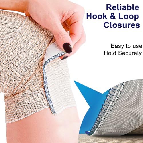 24 Pack Elastic Bandage Wrap 4” Bandage Wrap with Hook and Loop Closure on Both Ends Self Adhesive Bandage Wrap for Sports, Medical, and Injury Recovery - size: 4 Inch