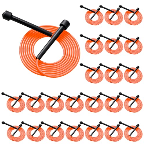 YYDYTTKX Adjustable Jump Rope Bulk, 9.2 ft Tangle-Free Speed Skipping Rope for workouts, group training, teams, family and Gym Class - color: Orange, size: 24
