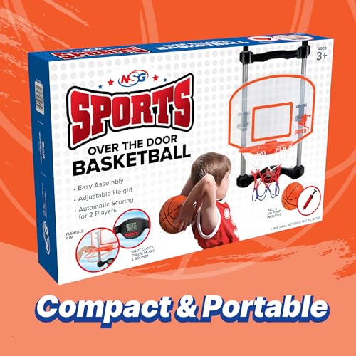 NSG Over The Door Basketball Hoop with Shot Clock, Electronic Scoring and Sound - style: Over The Door