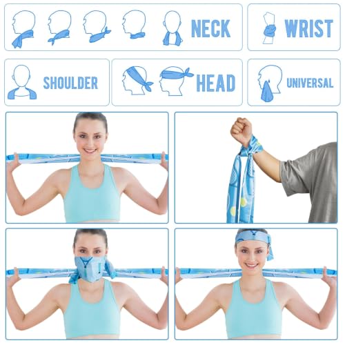 30 Pcs Tennis Cooling Towels for Neck and Face 40 x 12 Inch Tennis Sports Team Gifts Workout Ice Towels for Gym Sweat Microfiber Breathable Chilly Bulk Neck Wraps for Athletes Camping Travel Yoga - style: Tennis