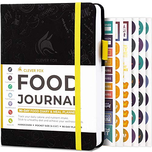 Clever Fox Food Journal Pocket - Daily Food Diary, Meal Planner to Track Calories & Nutrients, Weight Loss Tracker Notebook, 4x5.5” (Black) - color: Black, size: Pocket (4.0'' x 5.5'')