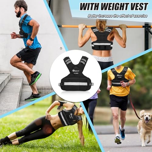 NEALFIT Weighted Vest for Women and Men, 5-10lb/11-20lb/18-30lb Adjustable Weighted Vest with Reflective Strip, Body Weight Vest for Walking, Running, Fitness, Strength Training - size: 11-20 lbs
