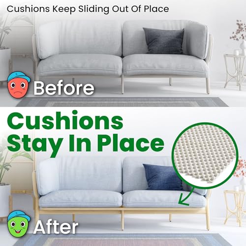 ECOHomes Non Slip Couch Cushion Grip Pad (4 Seater 22" By 88") | Keep Sofa Cushions from Sliding, Couch Cushion Pads, Anti Slip, Sofa & Patio Grips, Mattress Gripper Stopper, Prevent Sliding - size: 4 Seater (22" By 88")
