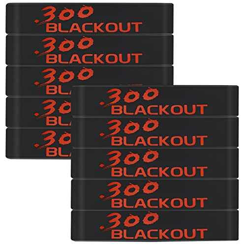 Aolamegs 5/10 Pack Magazine Bands - 5.56 Nato, 300 Blackout, 300 Subsonic, .223 Remington, .308 Winchester, 7.62x39 Magazine Marking Band, Durable Silicone Ammo Caliber Bands for Magazine Identification (2 Colors) - color: 300blk-blackred(10pcs)