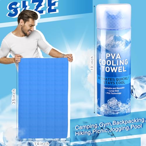 Peryiter 3 Packs PVA Cooling Towel Reusable Instant Cooling Neck Towel Breathable Soft Long Lasting Ice Sports Supplies for Running Hiking Swimming Golf (Dark Blue) - color: Dark Blue