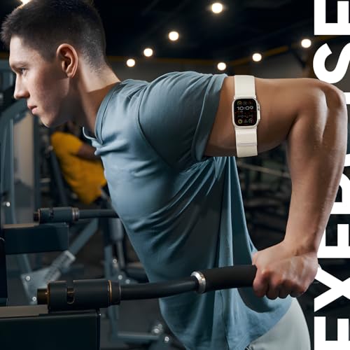 Arm/Ankle Band Compatible with Apple Watch 38mm 40mm 41mm 42mm 44mm 45mm 46mm 49mm for Women Men, Adjustable and Breathable Nylon Armband/Ankle Strap for iWatch SE3 2 1 Ultra Ultra2 Ultra3 Series 11 10 9 8 7 6 5 4 3 2 1 - color: Standard (Starlight), size